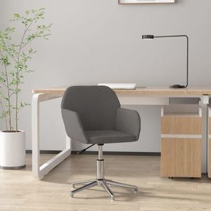 vidaXL Scaun de birou pivotant, gri deschis, material textil imagine