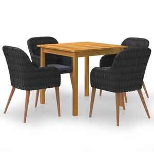vidaXL Set mobilier de grădină, 5 piese, negru imagine