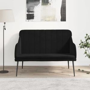 vidaXL Bancă, negru, 110x76x80 cm, catifea imagine