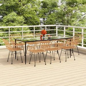 vidaXL Set mobilier de grădină, 9 piese, poliratan imagine