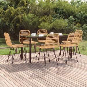 vidaXL Set mobilier de grădină, 7 piese, poliratan imagine