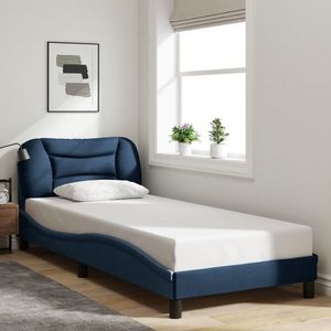 vidaXL Cadru pat fără saltea țesătură albastră 90x200 cm imagine