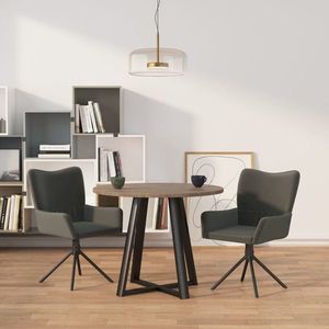 vidaXL Scaune de bucătărie pivotante, 2 buc, gri închis, catifea imagine