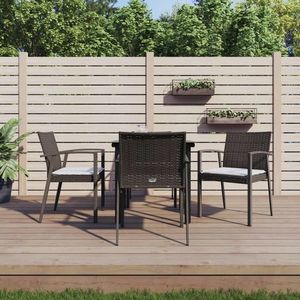 vidaXL Set mobilier de grădină cu perne, 5 piese, poliratan și oțel imagine