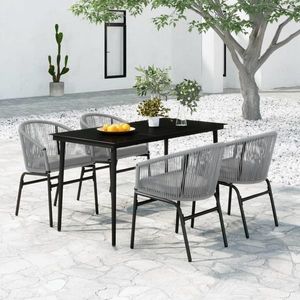 vidaXL Set mobilier de grădină, 5 piese, gri imagine