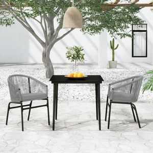 vidaXL Set mobilier de grădină, 3 piese, gri imagine
