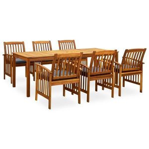 vidaXL Set mobilier de exterior, 7 piese, lemn masiv de acacia imagine