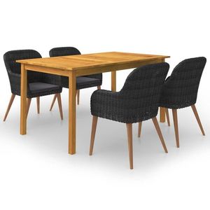 vidaXL Set mobilier de grădină, 5 piese, negru imagine