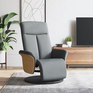 vidaXL Fotoliu rabatabil cu suport de picioare, gri deschis, textil imagine