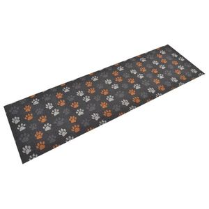 vidaXL Covor de bucătărie lavabil Paws, 60x180cm, catifea imagine