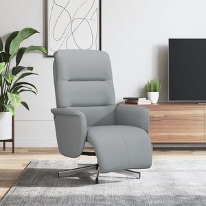 vidaXL Fotoliu rabatabil cu suport de picioare, gri deschis, textil imagine