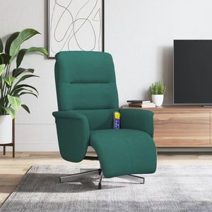 vidaXL Fotoliu masaj rabatabil cu suport picioare verde închis textil imagine
