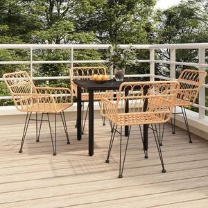 vidaXL Set mobilier de grădină, 5 piese, poliratan imagine
