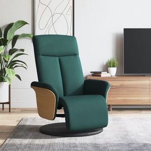 vidaXL Scaun cu picioare din lemn, verde închis, material textil imagine