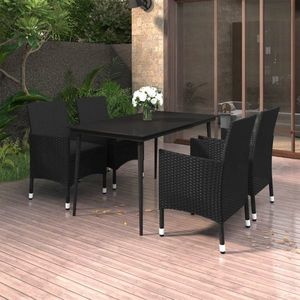 vidaXL Set mobilier de grădină cu perne 5 piese poliratan & sticlă imagine