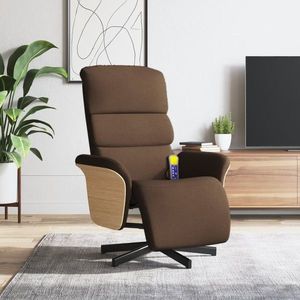 vidaXL Fotoliu de masaj rabatabil cu suport de picioare, maro, textil imagine