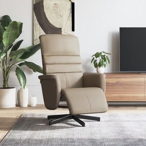 vidaXL Fotoliu rabatabil cu suport picioare cappuccino piele ecologică imagine