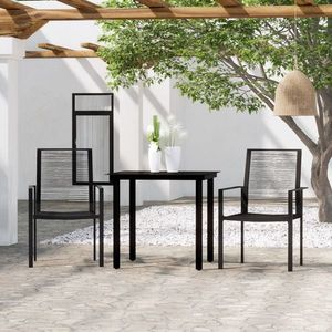 vidaXL Set mobilier de grădină, 3 piese, negru imagine