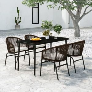 vidaXL Set de mobilier pentru grădină, 5 piese, maro imagine