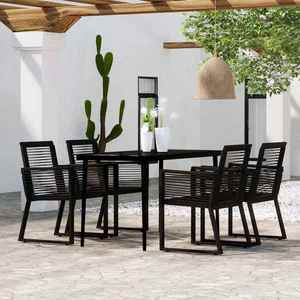 vidaXL Set de mobilier pentru grădină, 5 piese, negru imagine