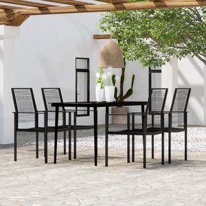 vidaXL Set de servit masa pentru grădină, 5 piese, negru imagine