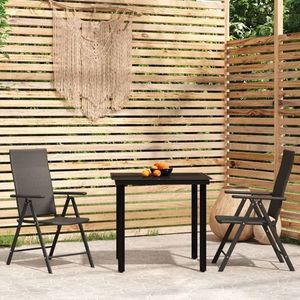 vidaXL Set de mobilier pentru grădină, 3 piese, negru imagine