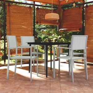 vidaXL Set mobilier pentru grădină, alb, 5 piese imagine