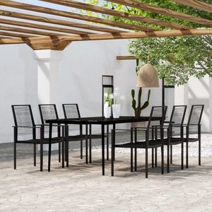 vidaXL Set de mobilier pentru grădină, 7 piese, negru imagine