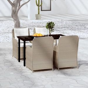 vidaXL Set de mobilier pentru grădină, 5 piese, maro imagine