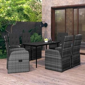 vidaXL Set mobilier pentru grădină, cu perne, 7 piese, gri imagine