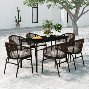 vidaXL Set de mobilier pentru grădină, 7 piese, maro imagine