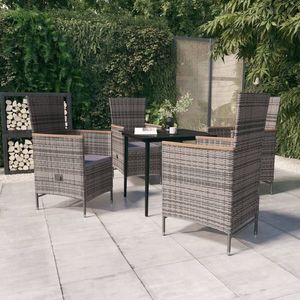 vidaXL Set mobilier pentru grădină cu perne, 5 piese, gri imagine