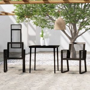 vidaXL Set de mobilier pentru grădină, 3 piese, negru imagine
