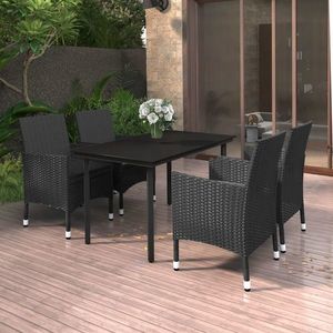 vidaXL Set mobilier de grădină cu perne 5 piese poliratan & sticlă imagine