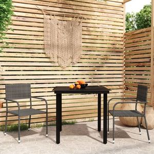 vidaXL Set de mobilier pentru grădină, 3 piese, gri imagine
