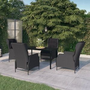 vidaXL Set mobilier pentru grădină, 5 piese, gri închis imagine