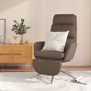 vidaXL Scaun de relaxare cu taburet, gri taupe, material textil imagine