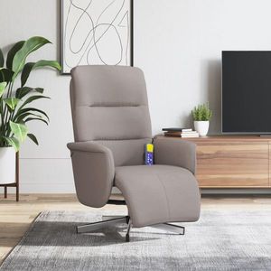 vidaXL Fotoliu masaj rabatabil cu suport picioare, gri taupe, textil imagine