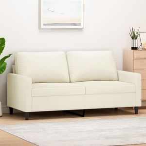 vidaXL Canapea cu 2 locuri, crem, 140 cm, catifea imagine