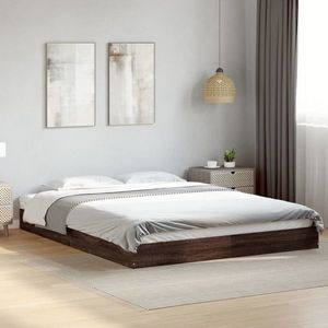 vidaXL Cadru pat fără saltea stejar maro, 160x200 cm, lemn prelucrat imagine