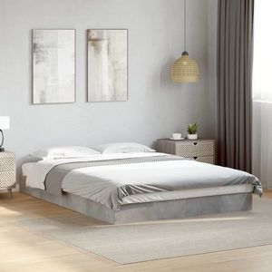 vidaXL Cadru de pat, gri beton, 140x200 cm, lemn prelucrat imagine