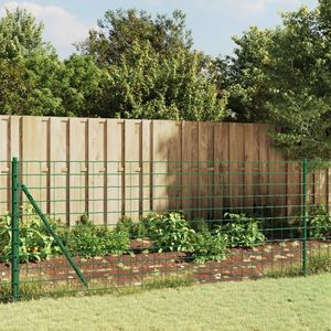 vidaXL Gard plasă de sârmă cu țăruși de fixare, verde, 0, 8x10 m imagine