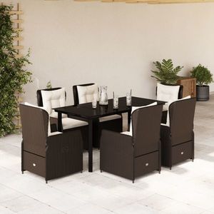 vidaXL Set mobilier de grădină cu perne, 7 piese, maro, poliratan imagine