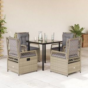 vidaXL Set mobilier de grădină cu perne, 5 piese, bej, poliratan imagine
