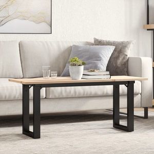 vidaXL Masă de cafea, cadru O, 110x40x45 cm, lemn masiv pin și Oţel imagine