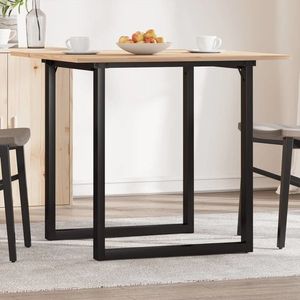 vidaXL Masă de bucătărie, cadru O, 80x80x75 cm lemn masiv pin și Oţel imagine
