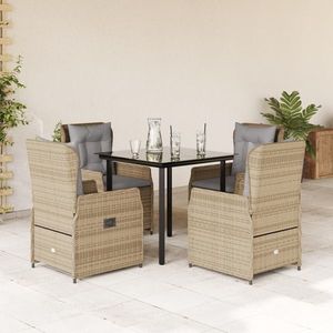 vidaXL Set mobilier de grădină cu perne, 5 piese, bej, poliratan imagine