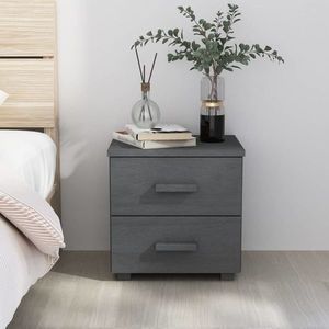 vidaXL Noptiera "HAMAR", gri închis, 40x35x44, 5 cm, lemn masiv de pin imagine