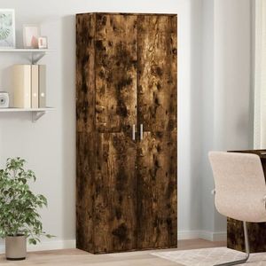 vidaXL Dulap înalt, stejar fumuriu, 70x35x180 cm, lemn prelucrat imagine