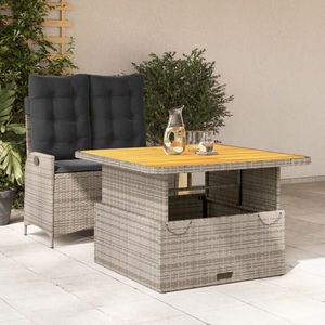 vidaXL Set mobilier de grădină cu perne, 2 piese, gri, poliratan imagine